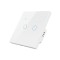 Intrerupator Inteligent cu Touch, WiFi, Control la Distanta, Compatibil cu Alexa/Google Assistant, Sticla Securizata, Cu/Fara Nul, 10A, 2 Canale, Alb