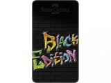 Creioane Faber-Castell Black Edition 12 culori, triunghiulare, cutie metal