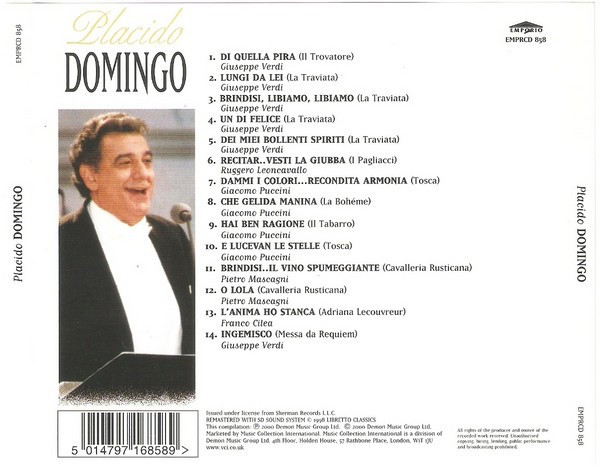 Vand CD Placido Domingo ‎– Placido Domingo , original | Okazii.ro
