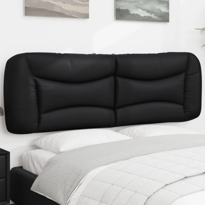 Gossi perna pentru tablie pat, negru, 160 cm, piele artificiala