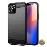 Husa Carbon Neagra Apple iPhone 12 Pro Max, Back Cover, Protectie Socuri, OEM