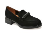 Mocasini EPICA negri, KP648, din piele intoarsa