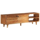 Comoda TV, lemn masiv acacia cu finisaj tip miere, 140x30x40 cm