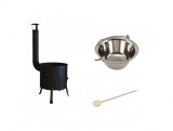 Set ceaun inox 30lit. tip gros cu soba 45cm si lingura de lemn 60cm Handy KitchenServ, Perfect Home