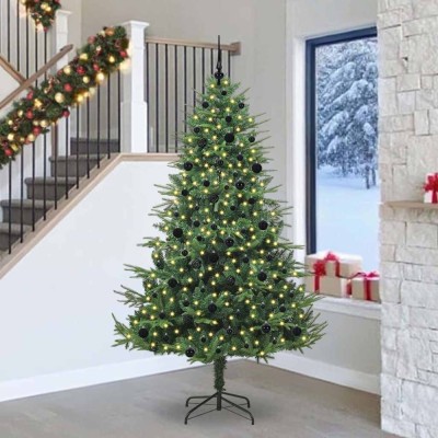 vidaXL Brad de Crăciun artificial pre-luminat cu set de bile Verde 3395367 foto