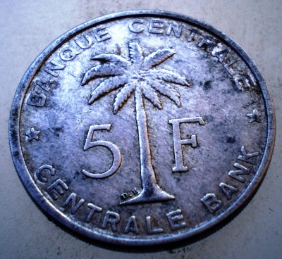 7.741 CONGO RUANDA URUNDI 5 FRANCS 1959 foto