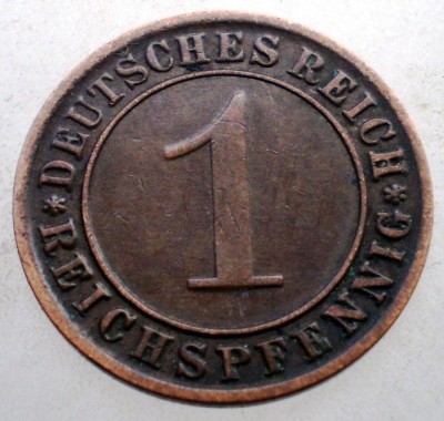 2.701 GERMANIA WEIMAR 1 REICHSPFENNIG 1933 F foto