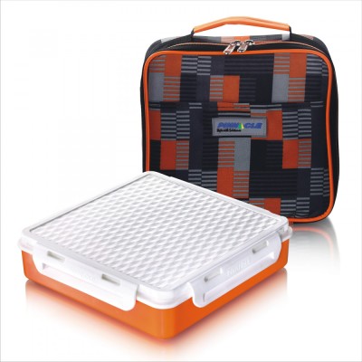 Cutie alimente Lunch Box 4 compartimente, Penta Go, Portocaliu foto