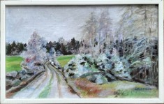Peisaj, pictor din ţările nordice, ulei pe p&acirc;nză (1981)
