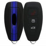 Husa Cheie Auto pentru Ford, 3 Butoane, Keyless Go, Silicon, Negru, 44708.08