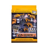 Utilaje si vehicule pentru santier, Scala 1:87, set 8 piese, ATU-080314, Plastic, Oem