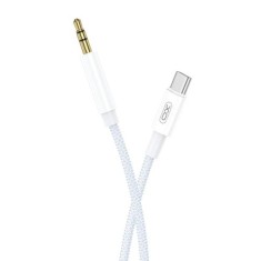 Cablu audio XO NB-R211B, tata USB-C la tata mini jack 3.5 mm, 1m, Alb/Albastru