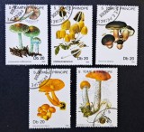 Ciuperci - S&atilde;o Tom&eacute; e Pr&iacute;ncipe 1990 - Set 5 Timbre Individuale Floră &amp; Botanică (Ștampilat) CP1_II