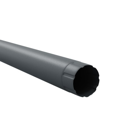 Burlan scurgere pentru sistem pluvial, Bilka, circular, metalic, grafit (RAL 7024), mat, 3 m, D 90 mm foto