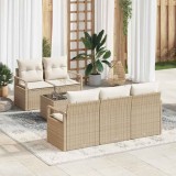 VidaXL Set de canapele pentru grădină 6 pcs Bej, crem 55 x 55 x 37 cm