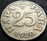 Moneda istorica 25 PARA - YUGOSLAVIA, anul 1920 * cod 340