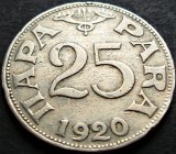 Moneda istorica 25 PARA - YUGOSLAVIA, anul 1920 * cod 340