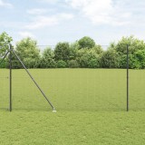 VidaXL Gard din S&acirc;rmă Sudată cu 7 Posturi Spike Gri 1.6x10 m Oțel