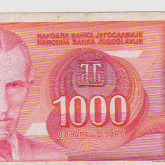 BANCNOTA 1000 DINARI 1992 JUGOSLAVIA