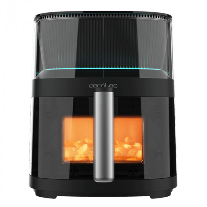 Friteuza cu aer cald Cecotec Neon 5000, 5 litri, lumina interioara, HealtyCrispy si perfectCook