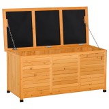 Outsunny Banca Gradina 127&times;56&times;60 cm &ndash; Lemn Alb cu Spatiu Depozitare | Aosom Romania
