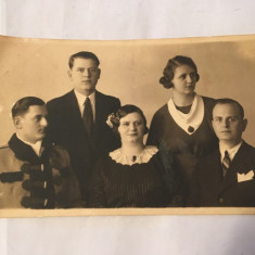 Fotografie veche carte postala, anii 30, portret familie, Targu Mures N Szabo