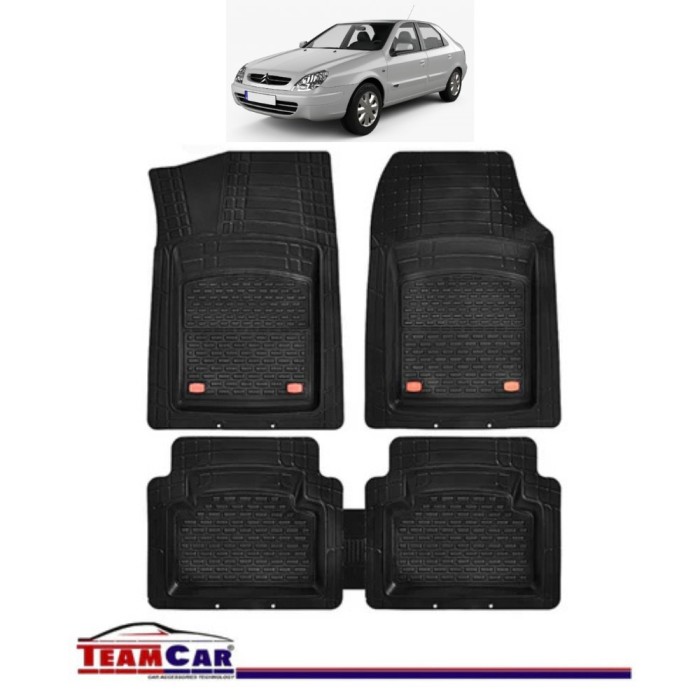 Covorase Auto TeamCar&reg; Tip Tavita Compatibile Citroen Xsara (1997-2006) Negru Material Rezistent