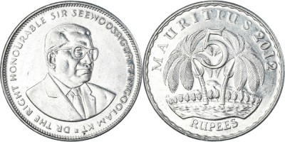 Mauritius 2012 - 5 rupees UNC foto