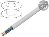 Cablu electric rotund YDY 5G6mm2 PVC alb