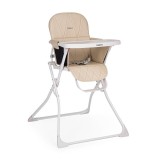 Scaun de masa Feedo Bite pliabil Pastel Beige, tavita detasabila, suport picioare, 6-36 luni, 15 kg