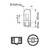 Set 2 Becuri Fara Soclu W5w 12V (Blister) X-Treme Vision Pro150 Philips 95253 12961XVPB2