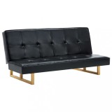 Canapea extensibila, piele artificiala, negru