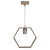 Pendul Modern din Lemn Sophie, Inaltime Reglabila, E27, 110 Cm, Hexagon, Alb/Bej