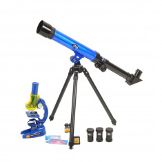 Set telescop si microscop pentru copii, Malplay, 8 accesorii foto