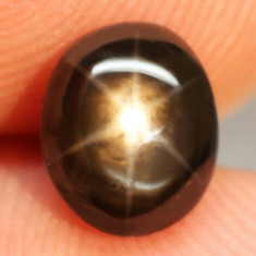 ~ &amp;gt; &amp;gt; SAFIR NATURAL VERDE INCHIS - CU ASTERISM ! ! NETRATAT 3,48 ct. ++ foto