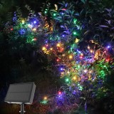 Instalatie cu 200 LED-uri si panou solar Maxjaa, baterie litiu de 3.7V 1200MA, multicolor, 5 m
