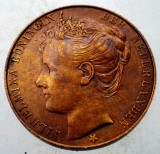 Medalie Bronz Wilhelmina Olanda Amsterdam 1898, 24mm - Numismatică