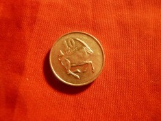 Moneda 10 thebe 2002 Botswana , nichel , cal. apr.NC