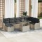 Gossi set canapea gradina 9 piese, perne gri deschis ratan pe