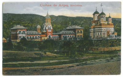 640 - CURTEA de ARGES, Monastery, Romania - old postcard - used foto