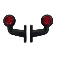 Lampa gabarit camion cu brat extra scurt 90? cu LED 12/24V Set 2buc Stg/Dr - foto