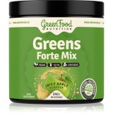 GreenFood Nutrition Greens Forte Mix pulbere pentru detoxificarea organismului și sprijinirea imunității aroma Juicy Apple 240 g