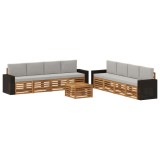 vidaXL Seturi de canapele cu pernă 9 pcs Lemn Solid de Acacia 3384182