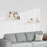 vidaXL Rafturi de perete suspendate, 2 buc., alb, 120x23,5x3,8 cm, MDF 323821