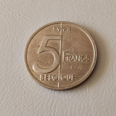 Belgia - 5 franci / francs (1994) Regele Albert II - monedă s111