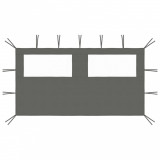 vidaXL Perete lateral foișor cu ferestre, 4x2 m, antracit 3070423