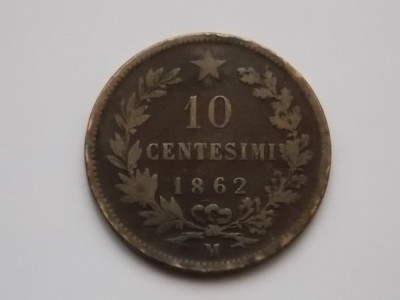 10 centesimi 1862-M Italia foto