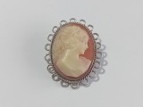 Brosa din argint cu camee naturala #13