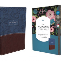 NIV, the Woman's Study Bible, Imitation Leather, Blue/Brown, Full-Color: Receiving God's Truth for Balance, Hope, and Transformation