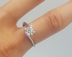 Superb inel vintage din argint model solitaire/logodna